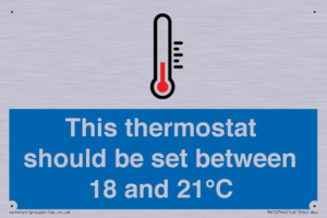 This thermostat should be set between 18 and 21°C